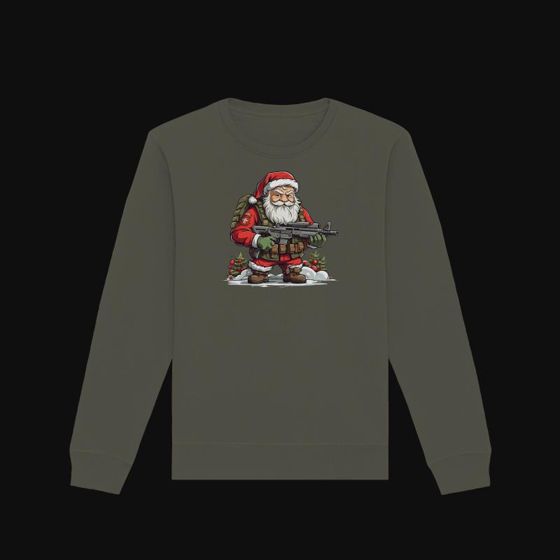 Sweatshirt: Armed Santa