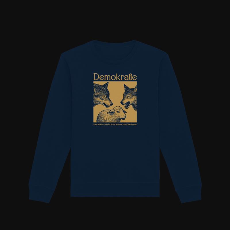 Sweatshirt: Zwei Wölfe, ein Schaf